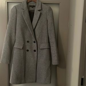 Zara Heather Grey Long Coat in S